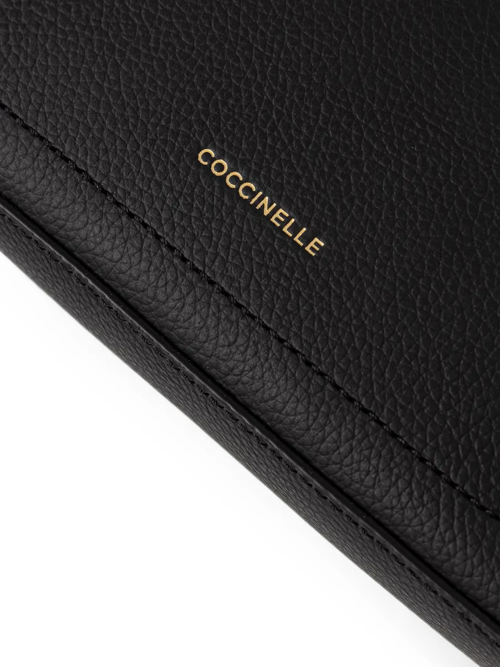 Coccinelle Crossbodytas van kalfsleer met textuur Zwart