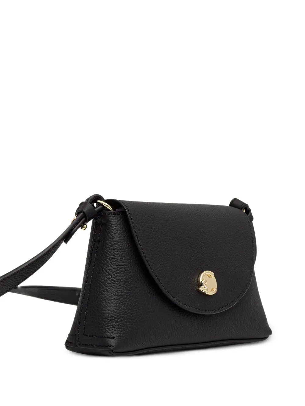 Coccinelle Crossbodytas van kalfsleer met textuur Zwart