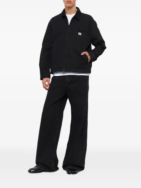 Vowels garment-dyed zip-up jacket