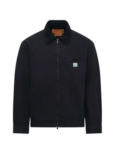 Vowels garment-dyed zip-up jacket