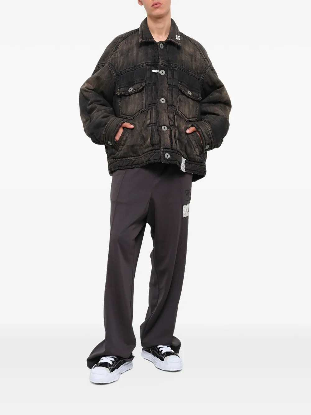 Maison MIHARA YASUHIRO puffer denim jacket Zwart