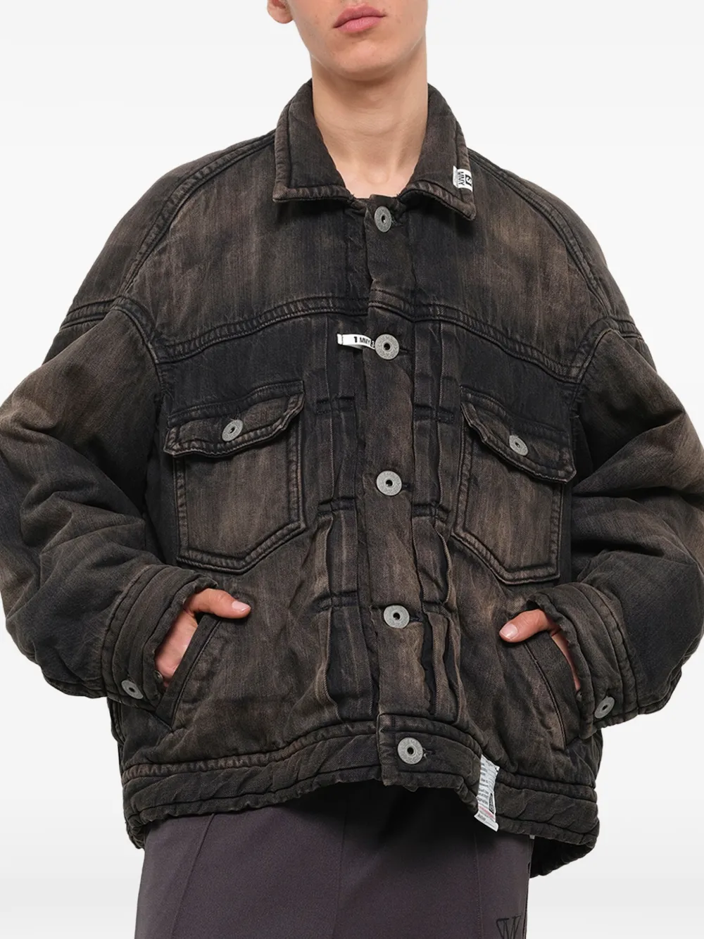 Maison MIHARA YASUHIRO puffer denim jacket Zwart