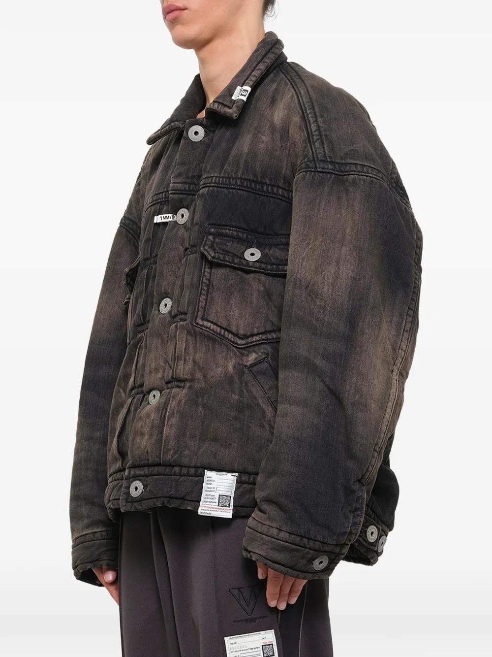 Maison MIHARA YASUHIRO puffer denim jacket Zwart