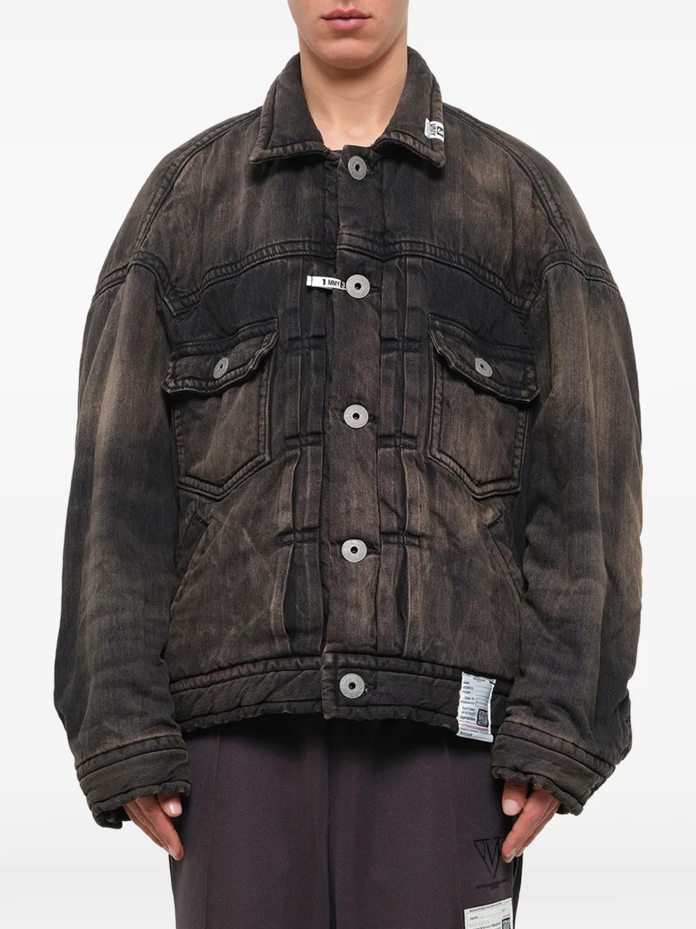 Maison MIHARA YASUHIRO puffer denim jacket Zwart