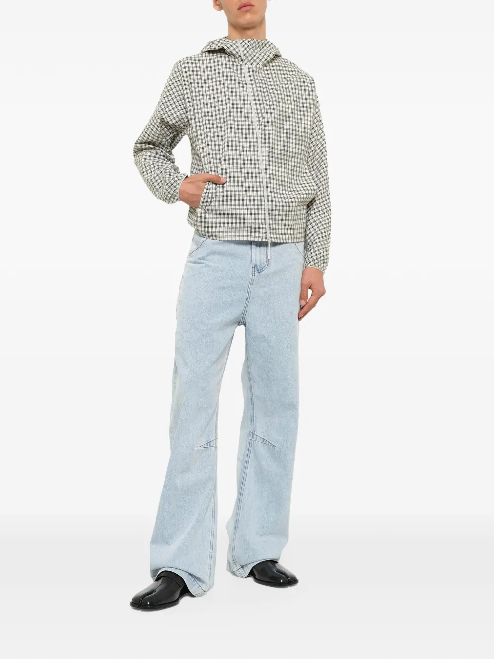 Post Archive Faction Runner jack met asymmetrische rits Beige