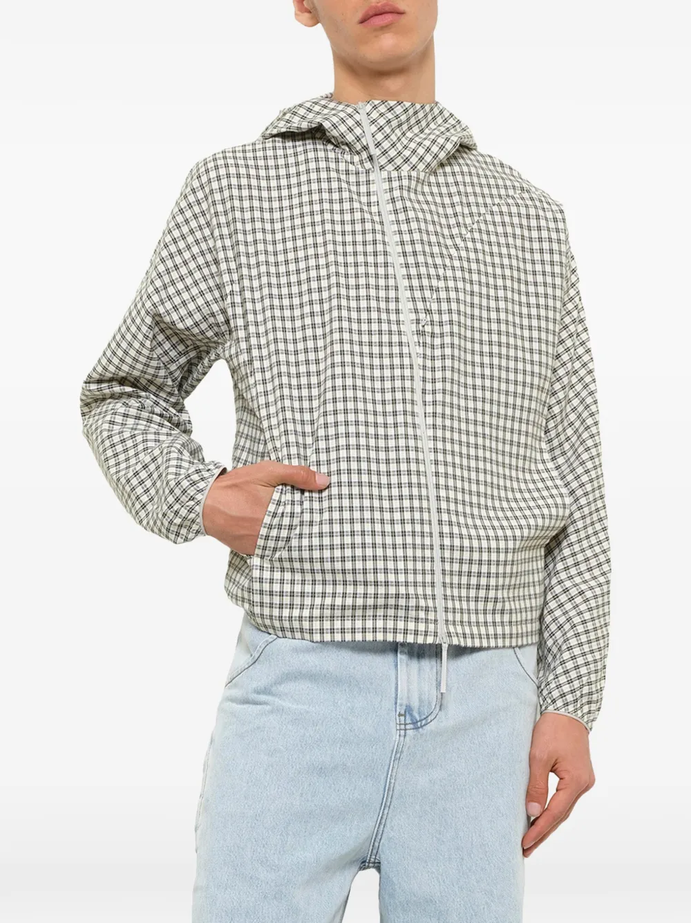 Post Archive Faction Runner jack met asymmetrische rits Beige