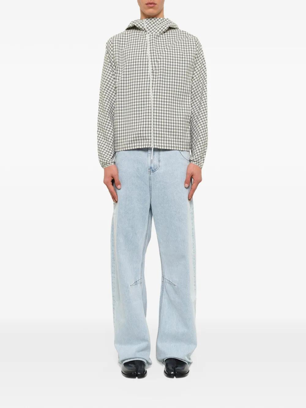 Post Archive Faction Runner jack met asymmetrische rits Beige