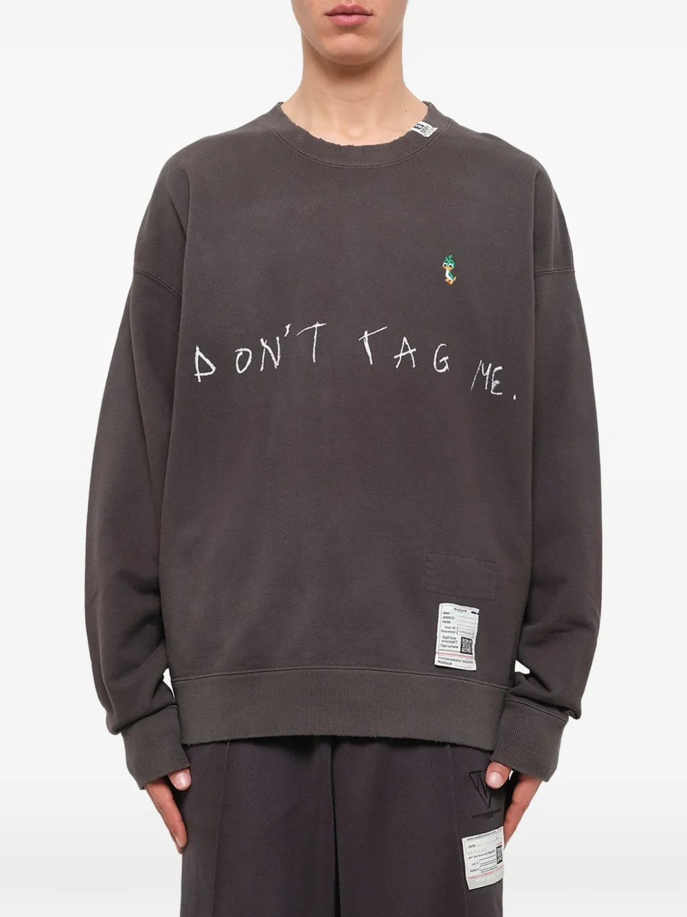 Maison MIHARA YASUHIRO Don't Tag Me. printed sweatshirt Zwart