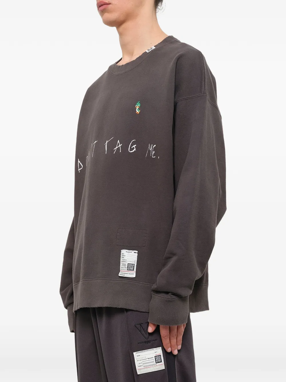 Maison MIHARA YASUHIRO Don't Tag Me. printed sweatshirt Zwart