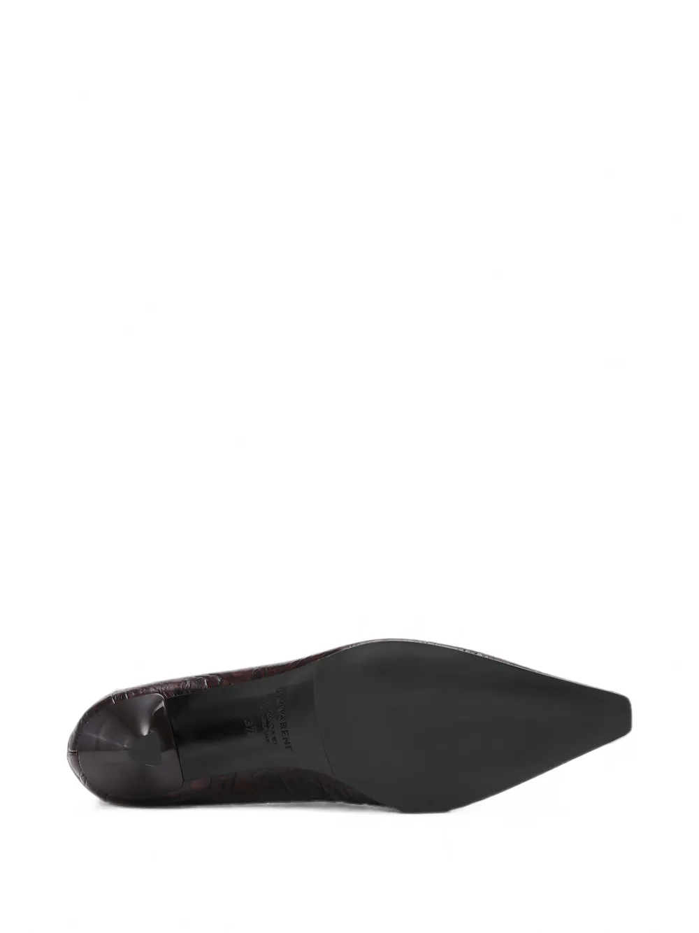 Notabene Emmy Low crocodile-embossed heeled pumps Bruin