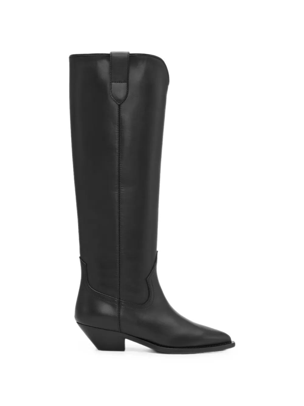 Notabene Antoinette leather knee-high cowboy boots Zwart