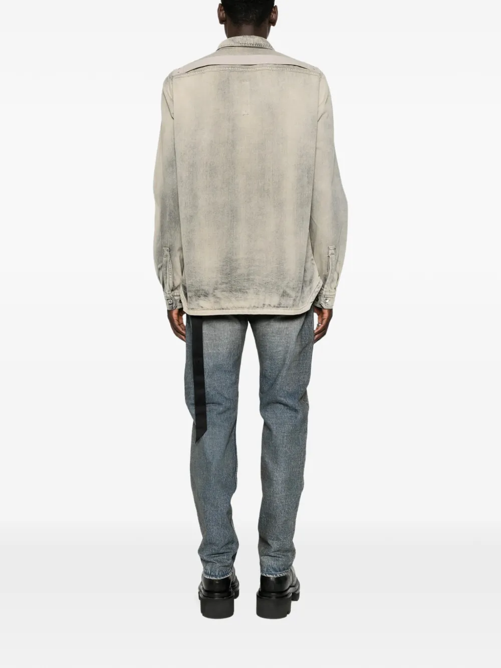 Rick Owens DRKSHDW washed-effect denim jacket Grijs