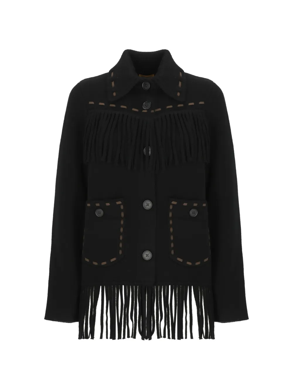 Guest In Residence fringe-trimmed whipstitch jacket