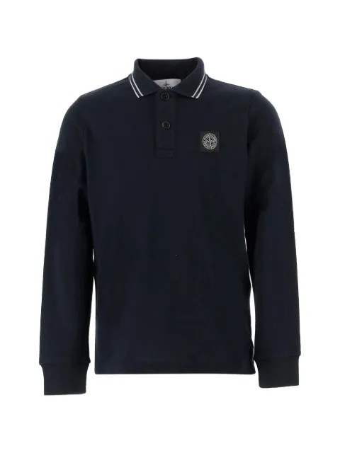 Stone Island Junior playera tipo polo manga larga con parche del logo