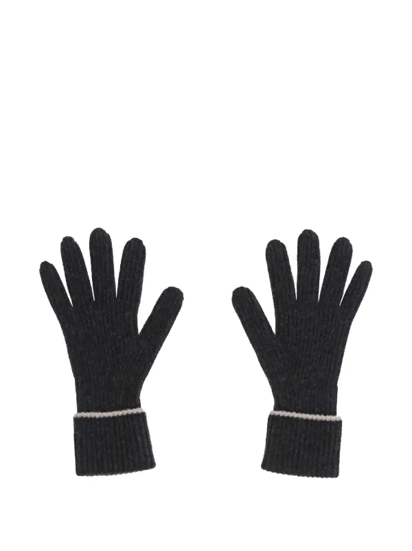 Arch4 Ribbed Cashmere Gloves in Grey