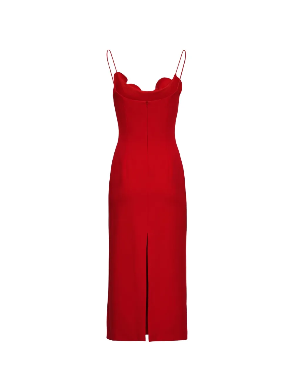 Magda Butrym floral-appliqué spaghetti-strap midi dress Rood