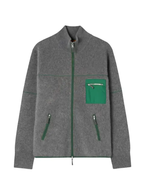Guest In Residence zip-up panelled cardigan