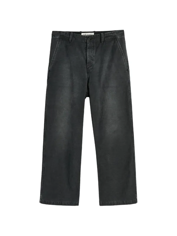 OUR LEGACY Rig Faded-effect Sateen Trousers in Black