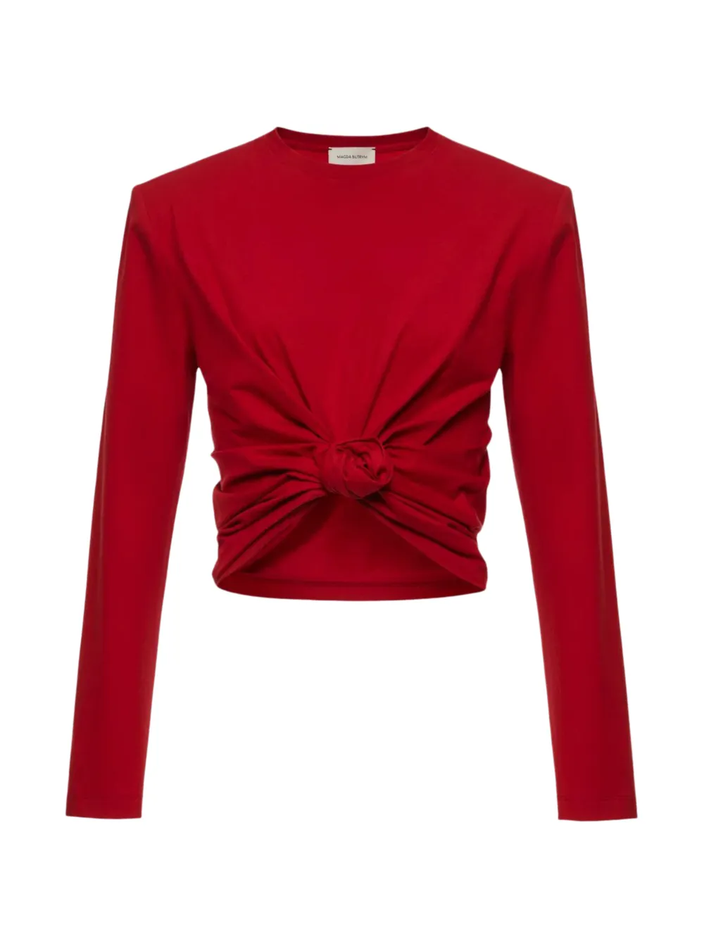 Magda Butrym twisted-detail cropped blouse Rood