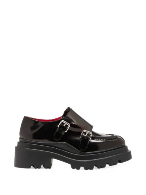 Plan C double-buckle platform loafers