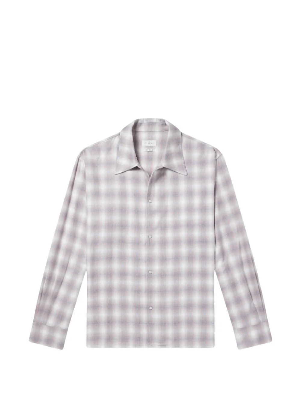 Second/Layer check-pattern long-sleeve shirt - Weiß