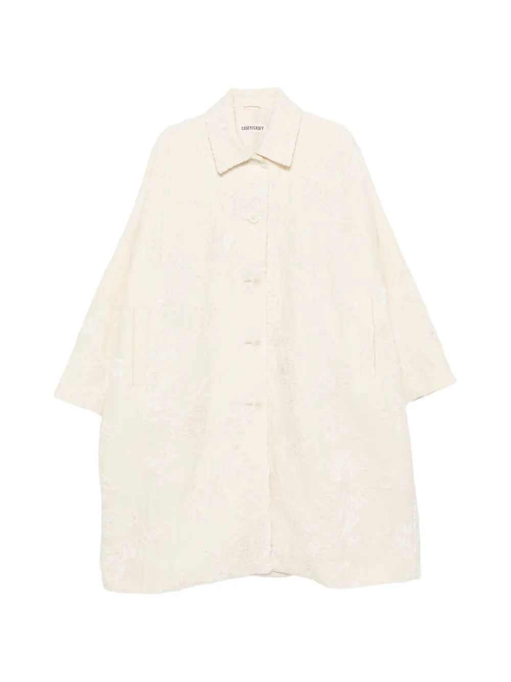 Casey Casey Big Blobby jacquard-floral coat - Neutrals
