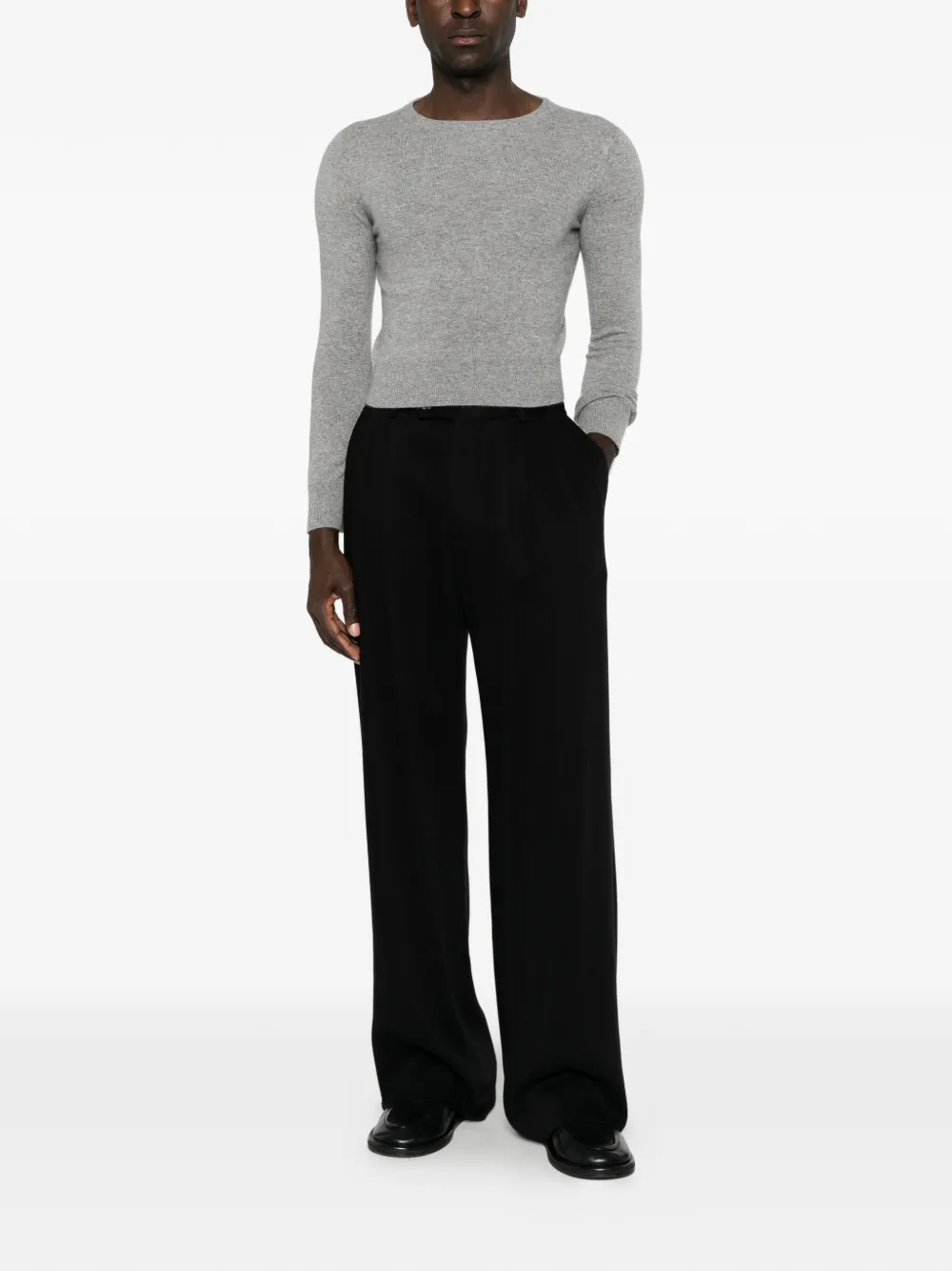 extreme cashmere Trui met hoge hals en lange mouwen Grijs