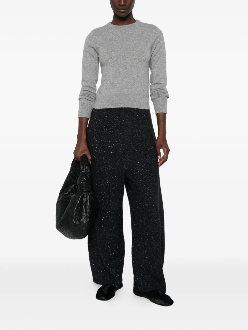 extreme cashmere Trui met hoge hals en lange mouwen Grijs