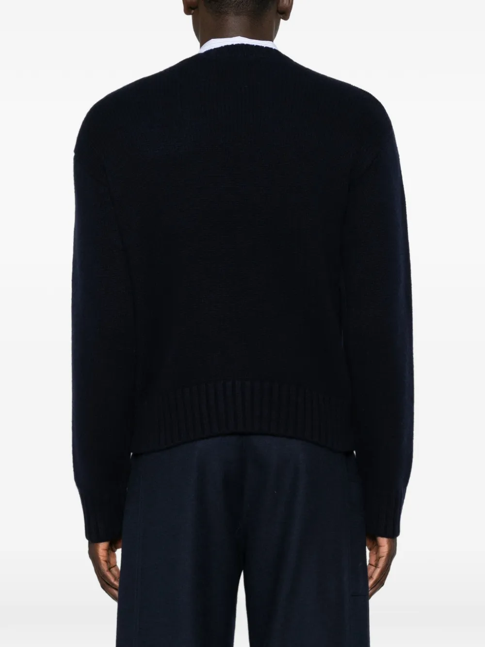 extreme cashmere Oldie trui met verlaagde schouders Blauw
