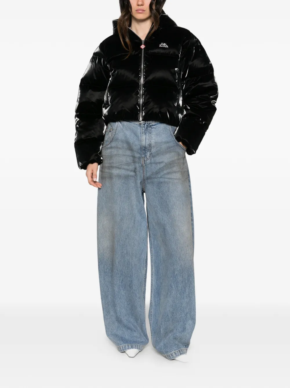 Casablanca quilted hooded jacket Zwart