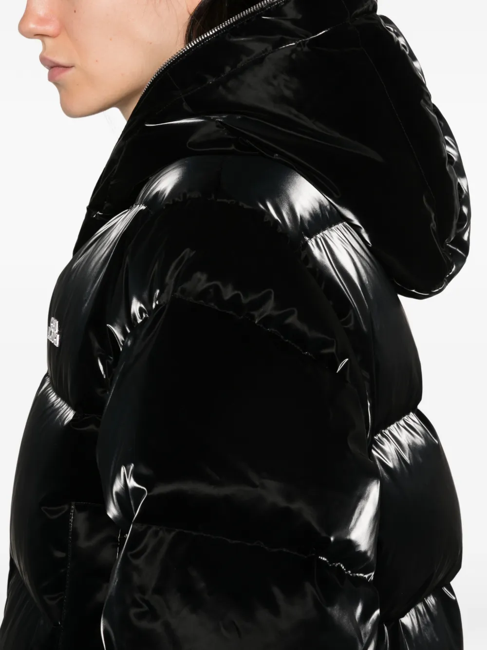 Casablanca quilted hooded jacket Zwart