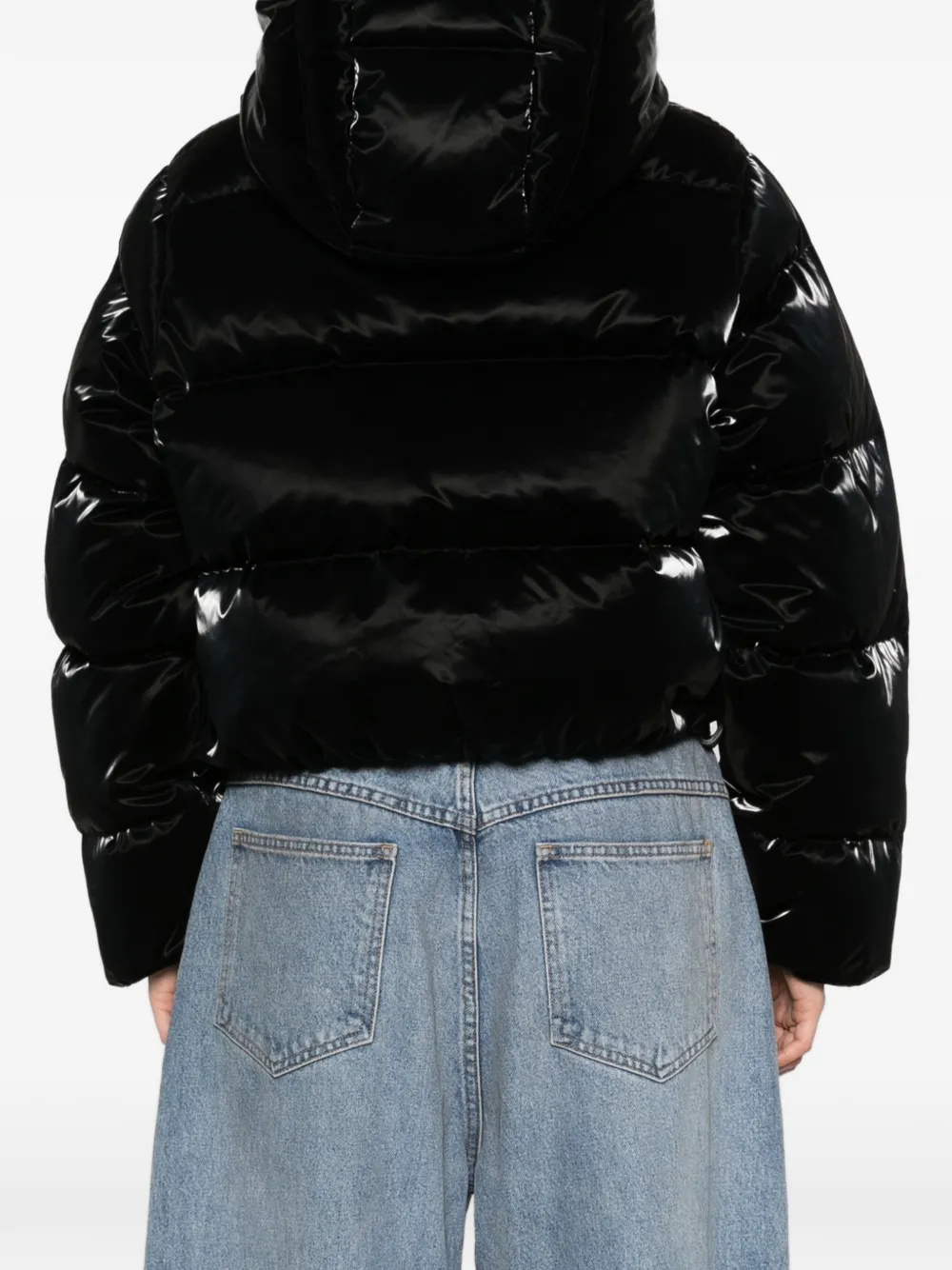 Casablanca quilted hooded jacket Zwart