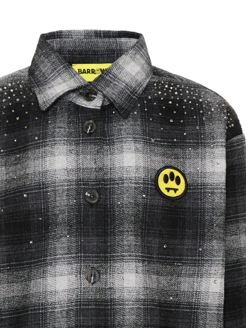 Barrow kids Geruit shirt verfraaid met kristallen Grijs