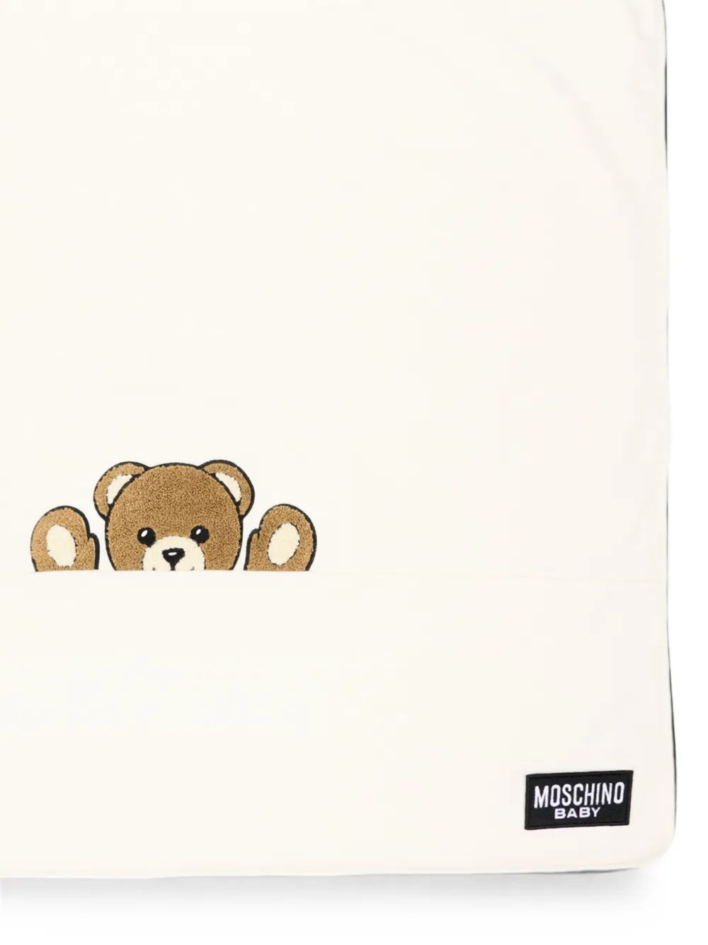 Moschino Kids Teddy Bear deken met borduurwerk Beige