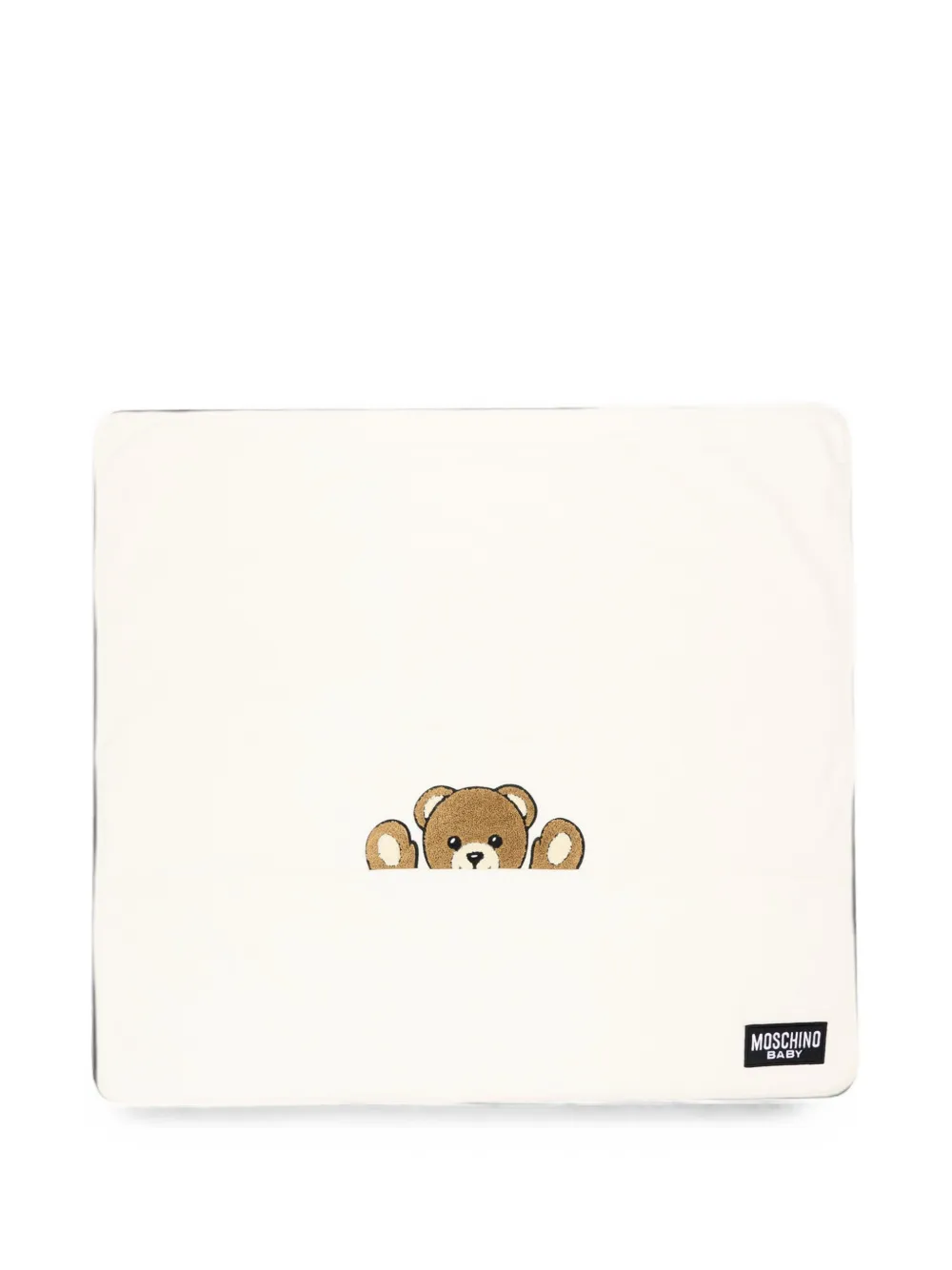 Moschino Kids Teddy Bear embroidered blanket - Toni neutri