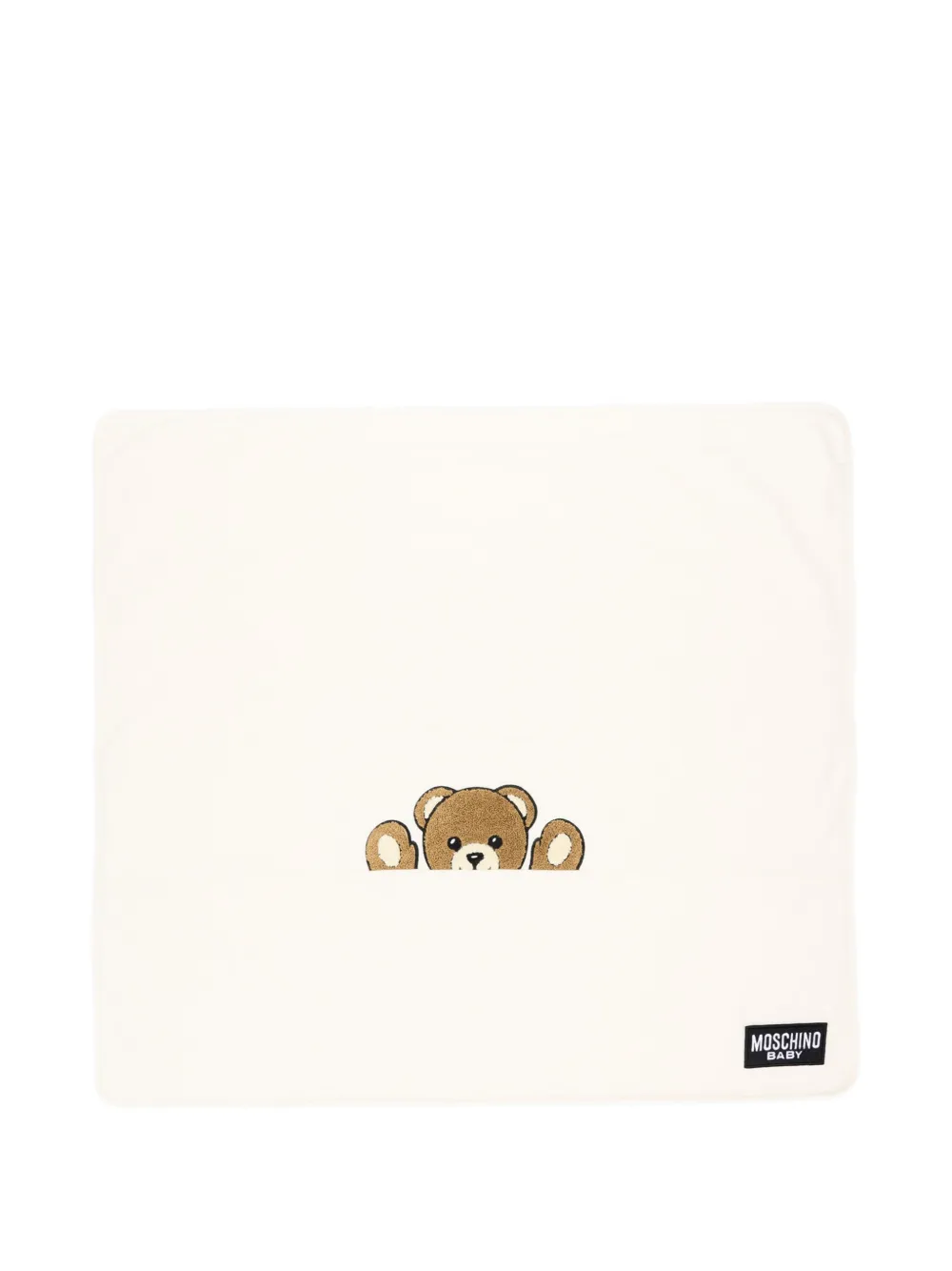 Moschino Kids Teddy Bear embroidered blanket - Toni neutri