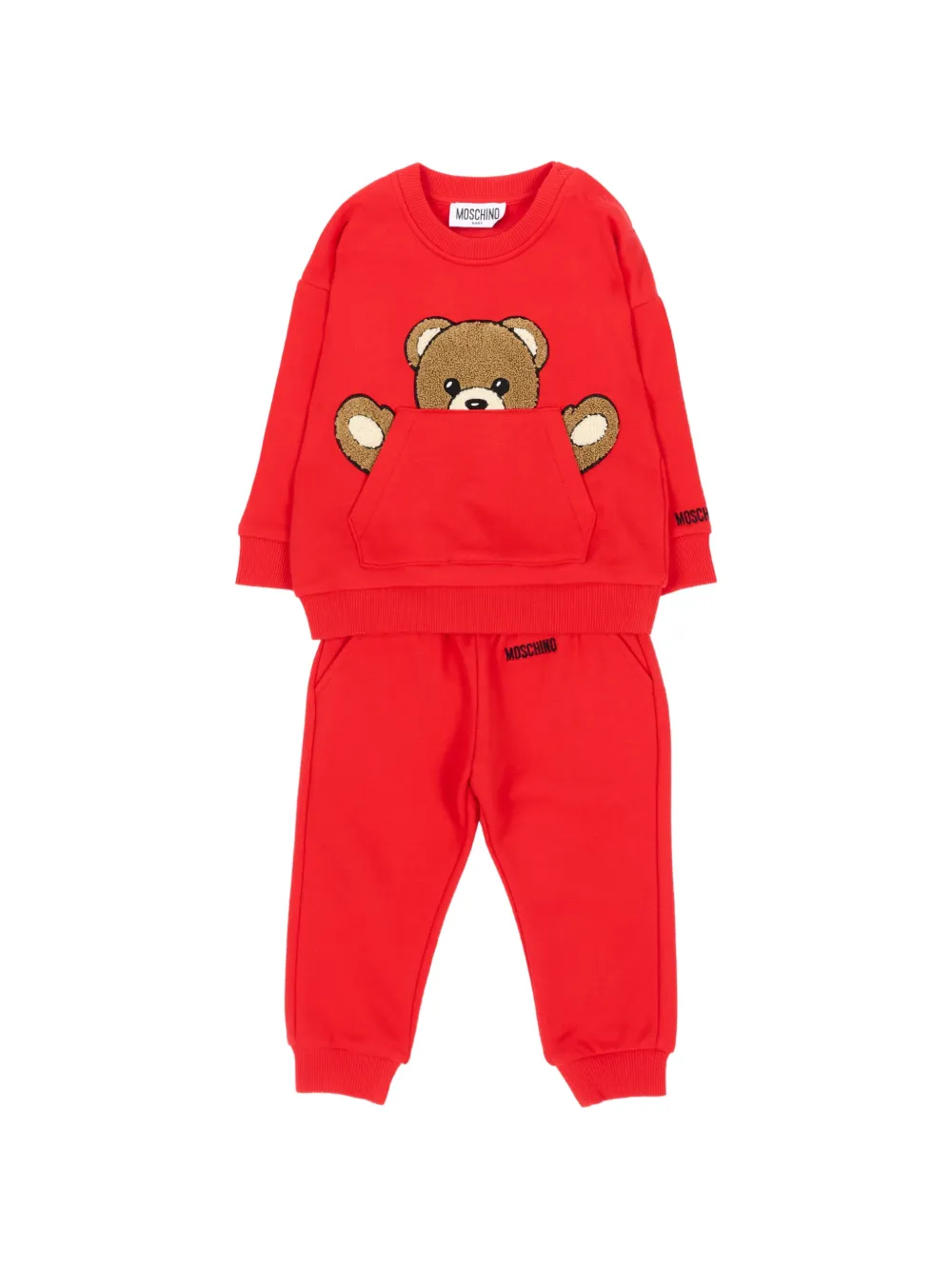 Moschino Kids Teddy Bear tracksuit set - Rosso