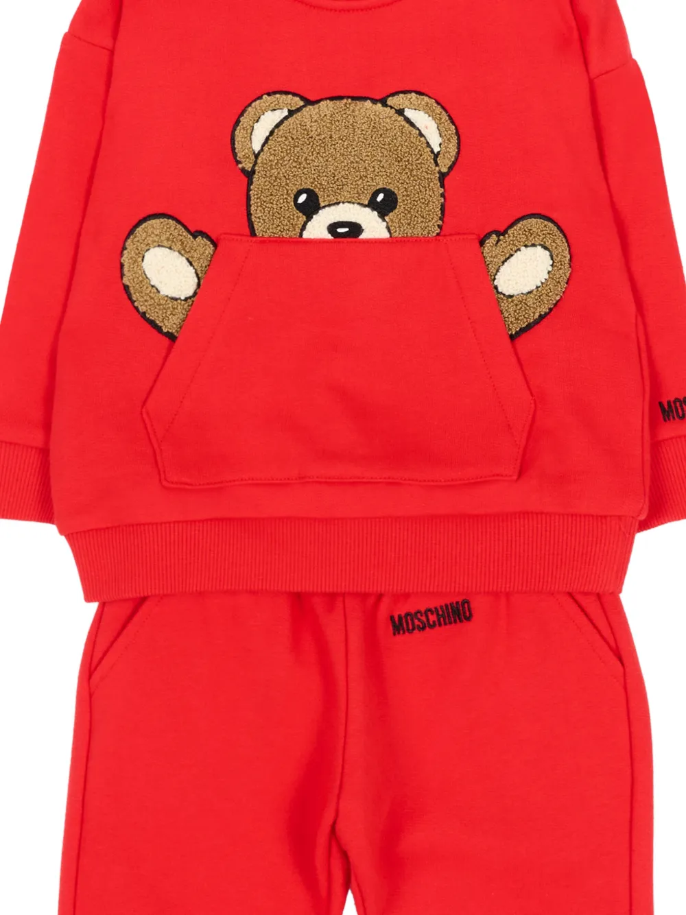 Moschino Kids Trainingspak met teddybeerprint Rood
