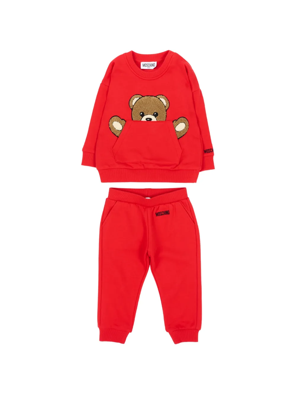Moschino Kids Trainingspak met teddybeerprint Rood