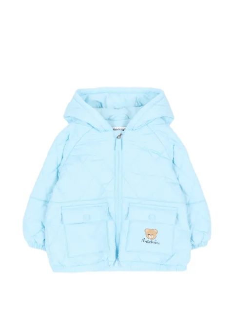 Moschino Kids quilted hooded jacket