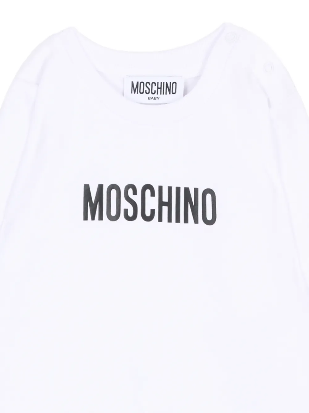 Moschino Kids T-shirt met lange mouwen en logo-print Wit