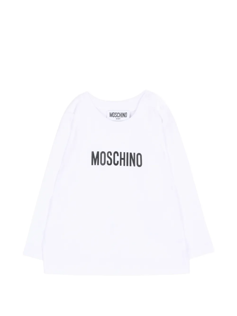 Moschino Kids logo-print long-sleeve T-shirt - Bianco