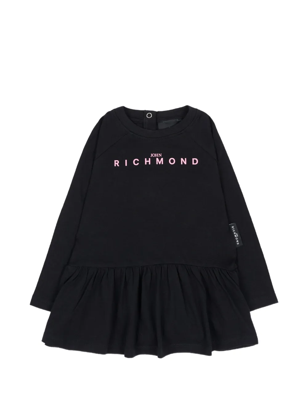 John Richmond Junior robe à logo imprimé - Noir