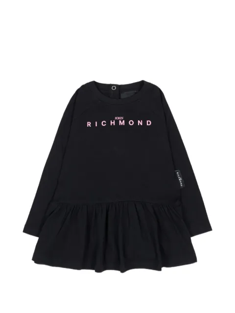 John Richmond Junior logo-print long-sleeved dress
