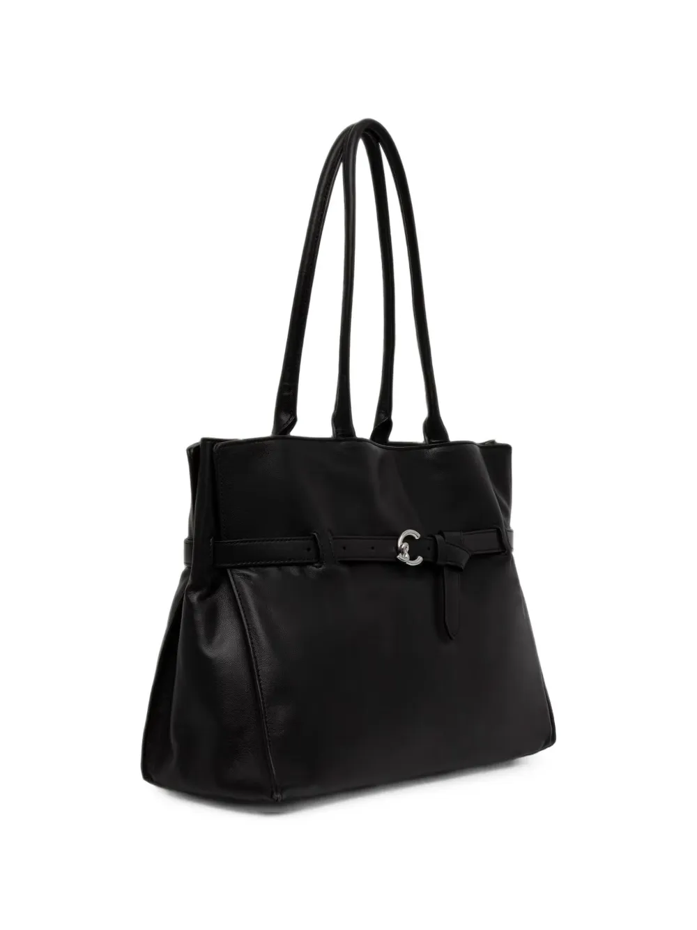 Coccinelle Kalfsleren shopper met gesp Zwart