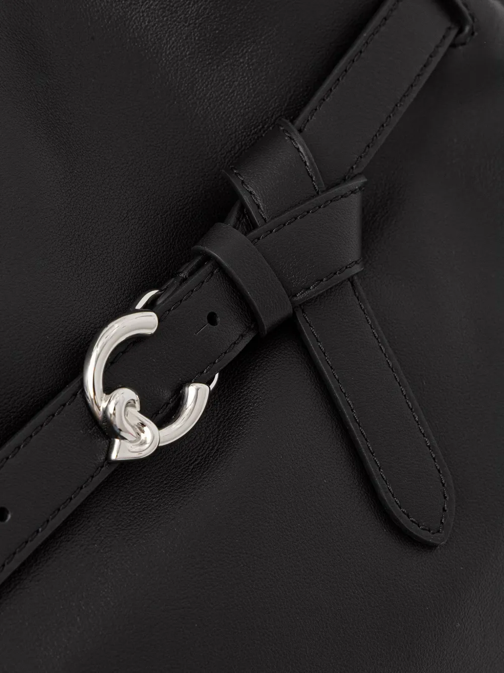 Coccinelle Kalfsleren shopper met gesp Zwart