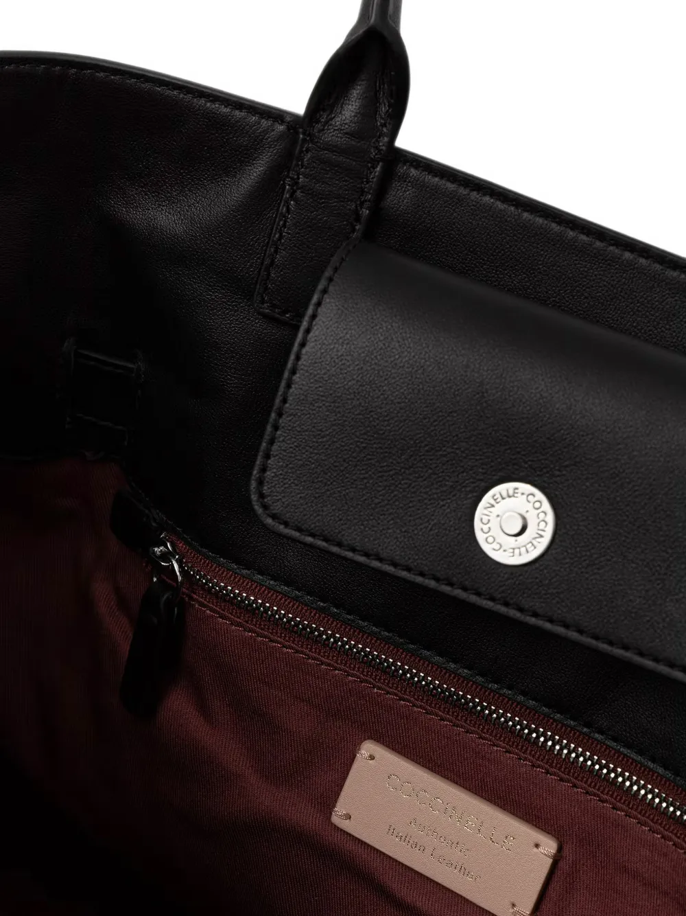 Coccinelle Kalfsleren shopper met gesp Zwart