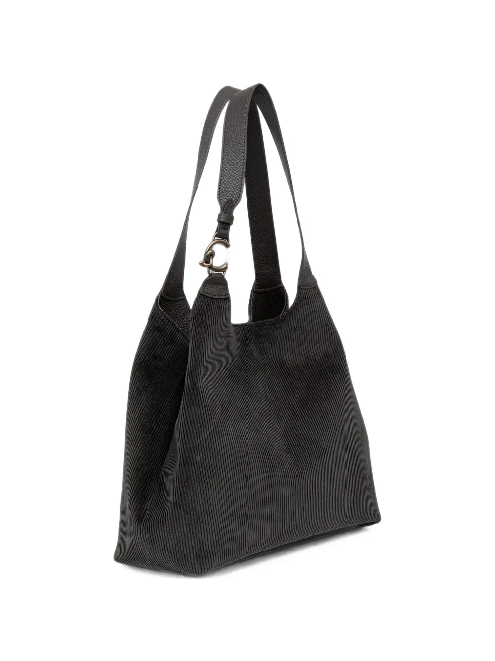 Coccinelle Grote C-Easy ribfluwelen shopper Zwart