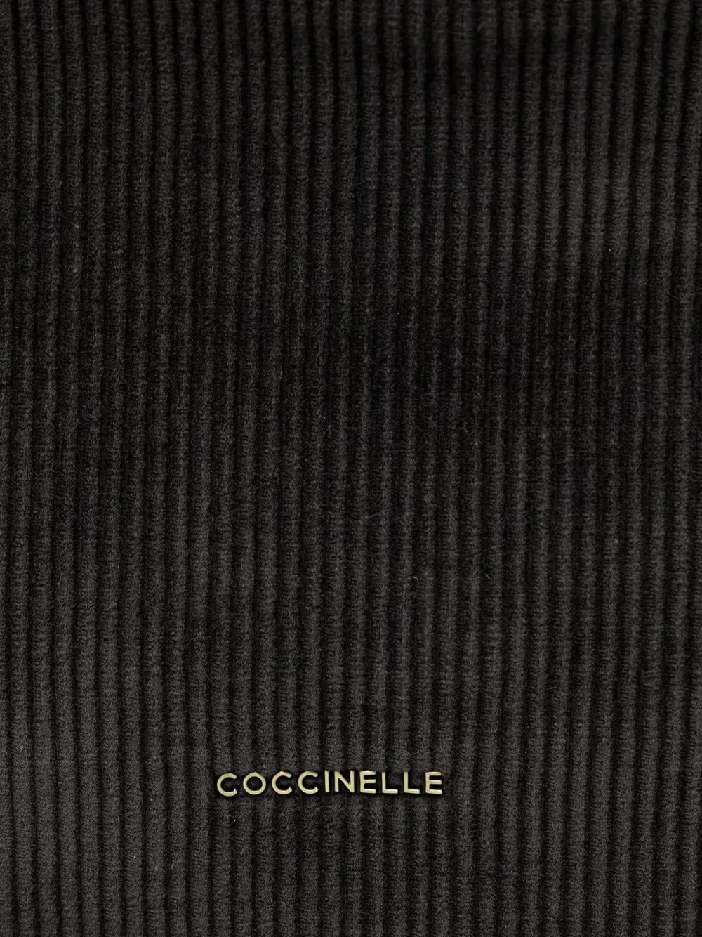 Coccinelle Ribfluwelen shopper met trekkoord Zwart