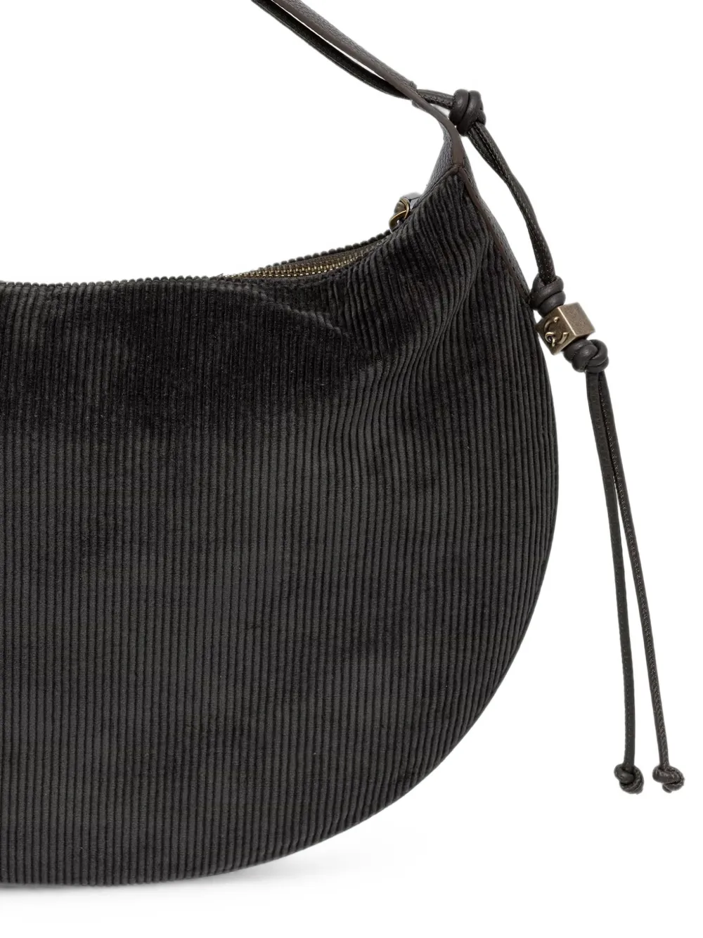Coccinelle Ribfluwelen shopper met trekkoord Zwart